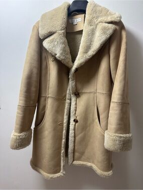 Luxury Faux Shearling Coat - Beige - xs
